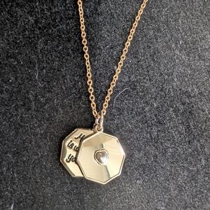 Alex and Ani Gold Pendant Hidden Message 22"-24" Adjustable Necklace